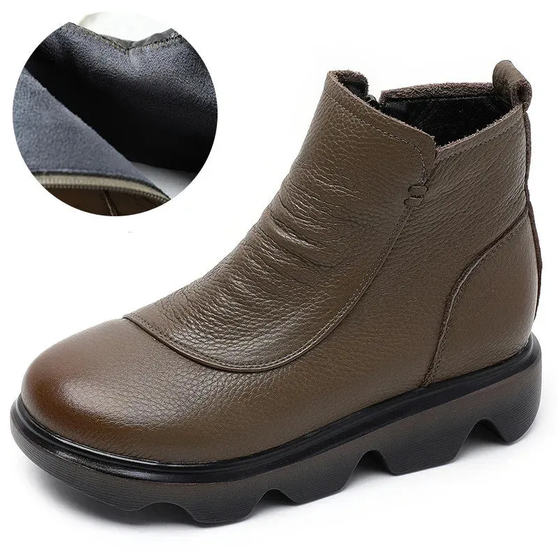 Ankle Boots Genuine Leather - Lucy