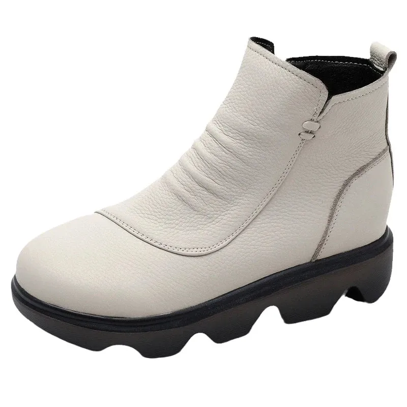 Ankle Boots Genuine Leather - Lucy