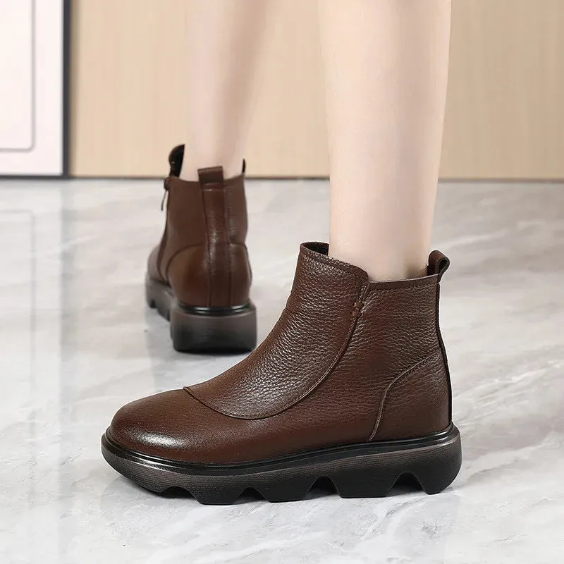 Ankle Boots Genuine Leather - Lucy