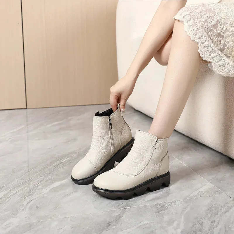 Ankle Boots Genuine Leather - Lucy