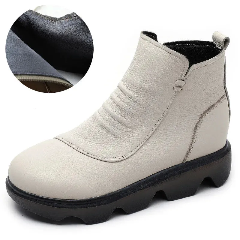 Ankle Boots Genuine Leather - Lucy