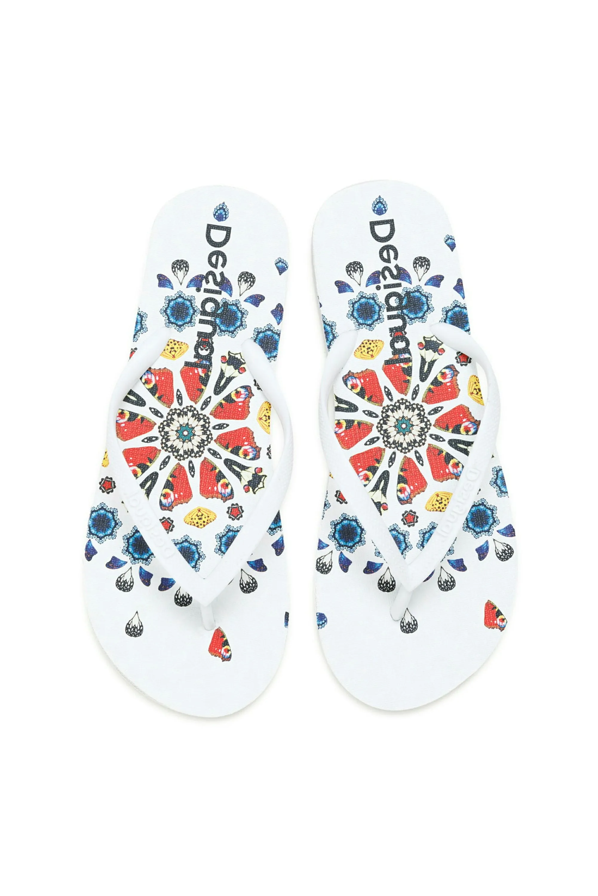 Butterfly Flip Flops Black White Red SS21 Desigual Style 21SSHP06