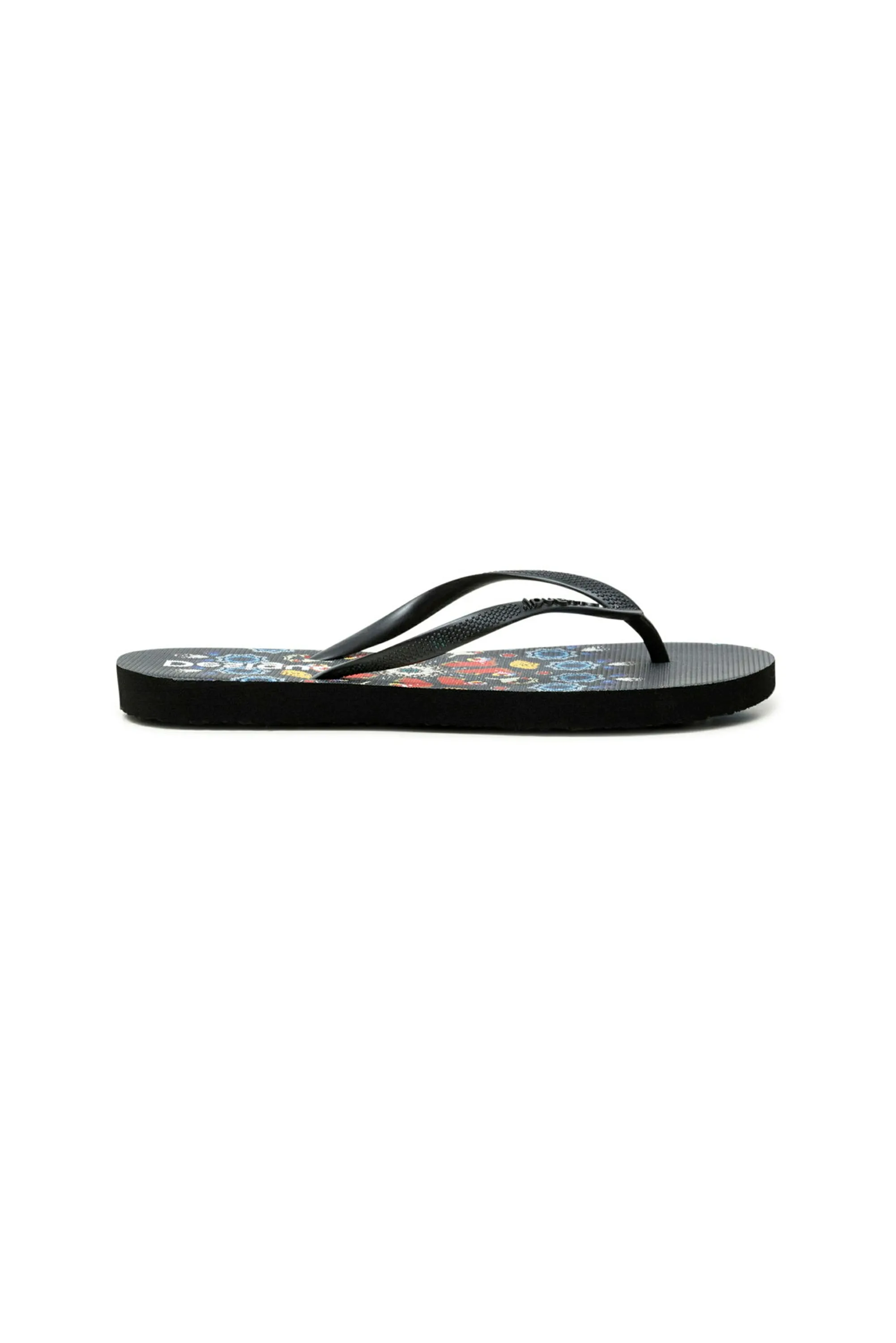 Butterfly Flip Flops Black White Red SS21 Desigual Style 21SSHP06