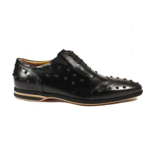 Cesare Paciotti Luxury Italian Men's Designer Shoes Baby Lux Black Leather Oxfords (CPM2411)