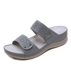 Cuzcare Leisure Sandals Women Cushioned EVA Sole Breathable Vintage Slides Basic Summer
