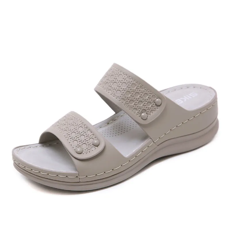 Cuzcare Leisure Sandals Women Cushioned EVA Sole Breathable Vintage Slides Basic Summer
