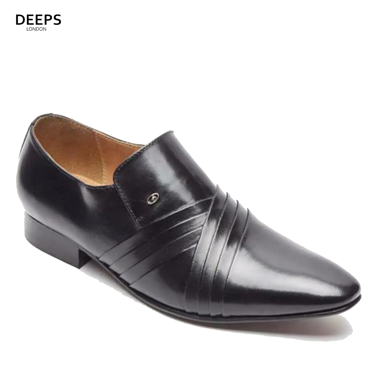 FABIAN- MEN'S LUCINI FORMAL CASUAL PARTY WEDDING LEATHER SHOES BLACK