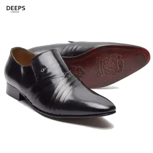 FABIAN- MEN'S LUCINI FORMAL CASUAL PARTY WEDDING LEATHER SHOES BLACK
