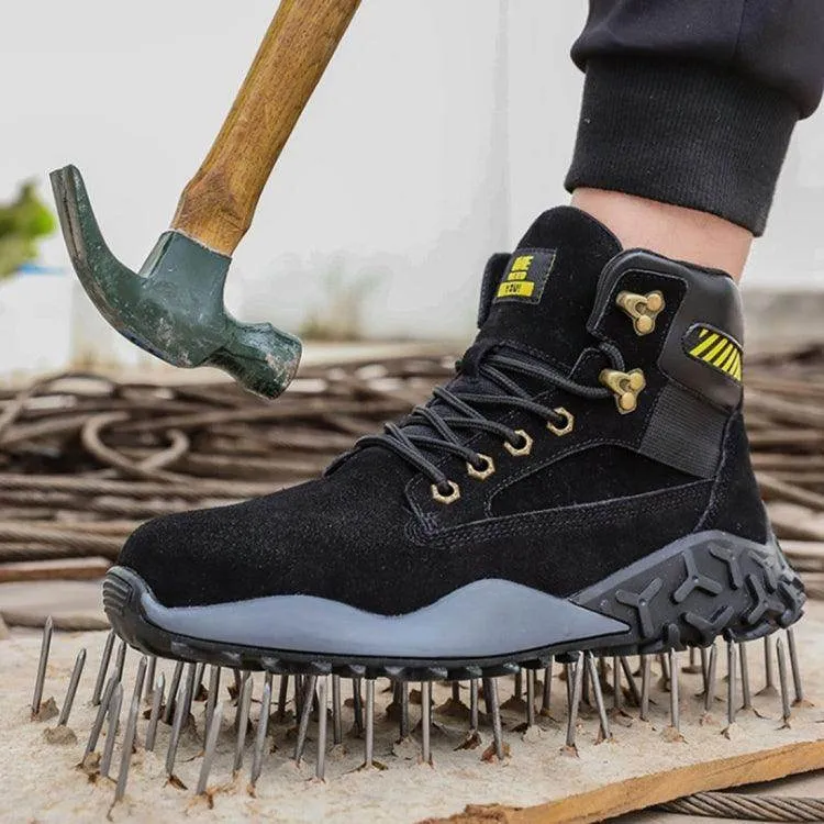 High-Top Black Steel Toe Safety Shoes - Lightweight, Breathable, Waterproof, Anti-Smashing & Anti-Piercing (Size: 48)