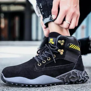 High-Top Black Steel Toe Safety Shoes - Lightweight, Breathable, Waterproof, Anti-Smashing & Anti-Piercing (Size: 48)