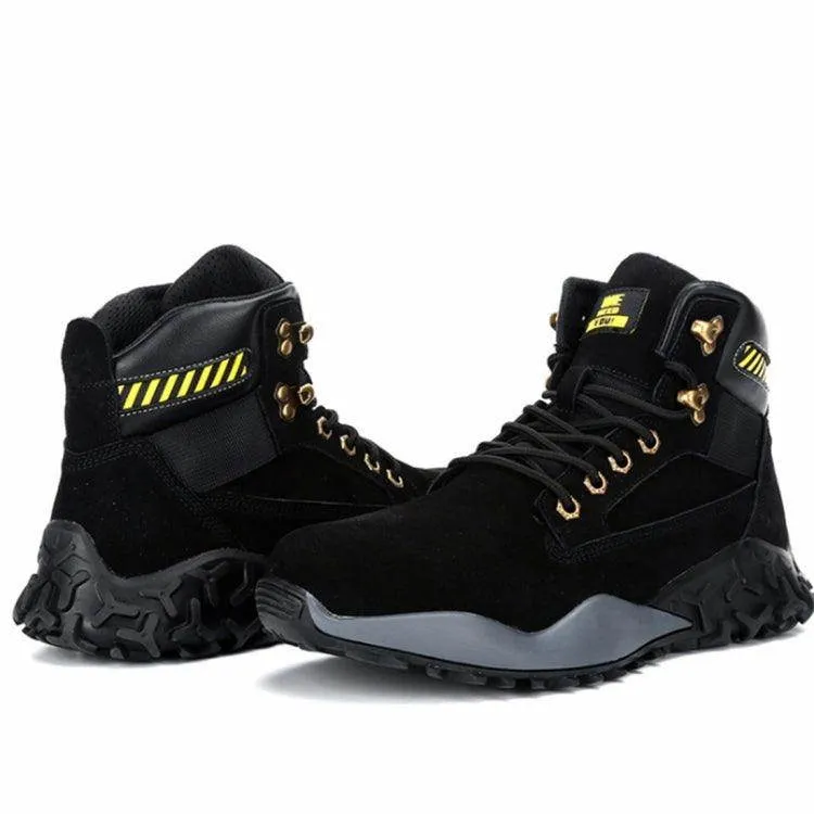High-Top Black Steel Toe Safety Shoes - Lightweight, Breathable, Waterproof, Anti-Smashing & Anti-Piercing (Size: 48)