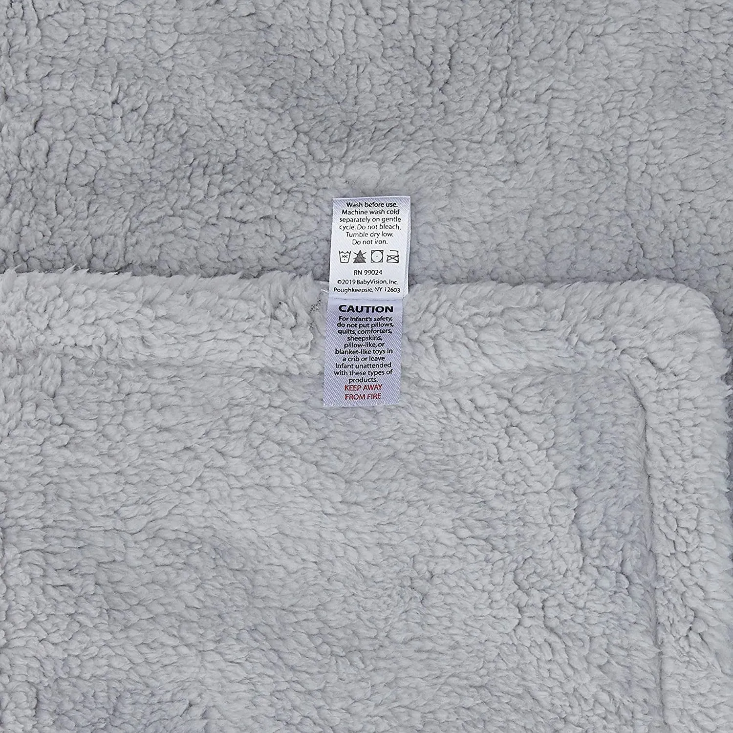 Hudson Baby Infant Plush Blanket with Faux Shearling Back, Gray Clouds, One Size