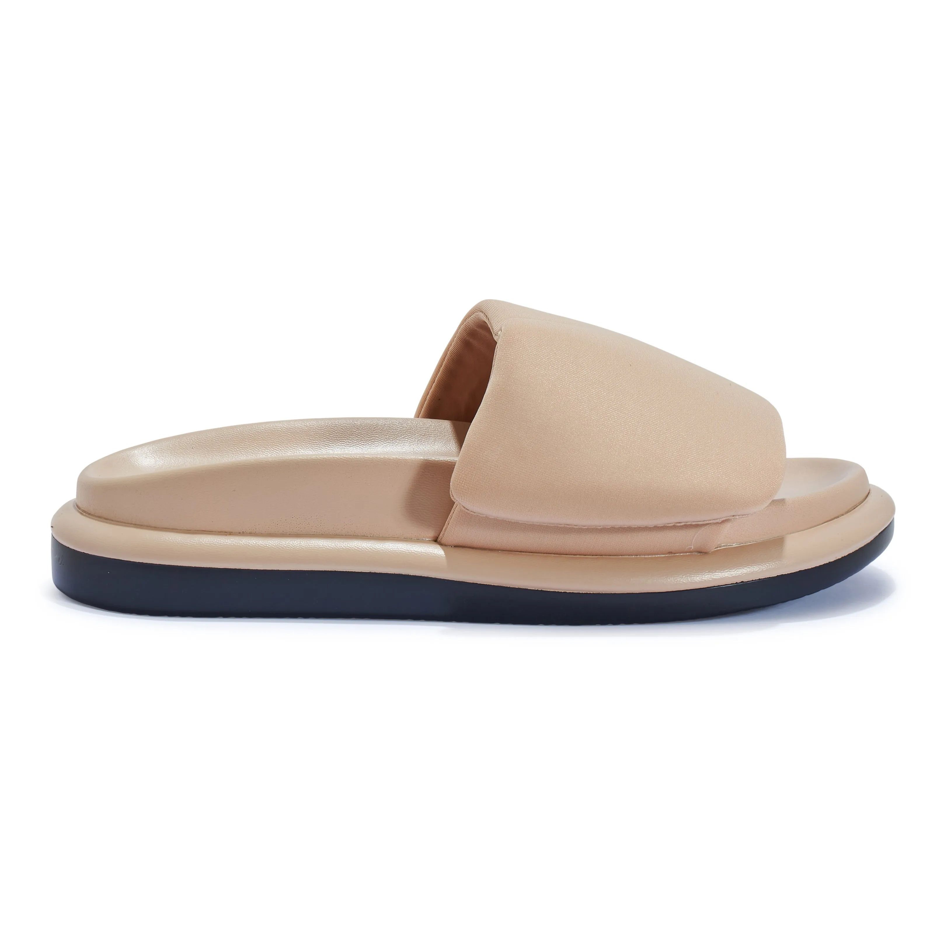 IMAN NUDE PLATFORM VELCRO SLIDES