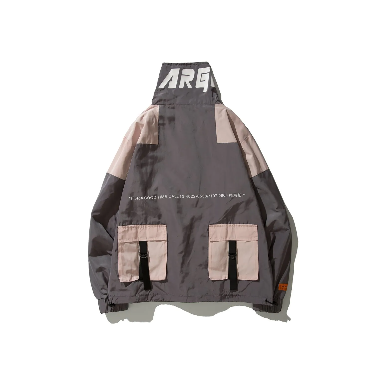 Japanese Streetwear Color-Block Windbreaker Jacket