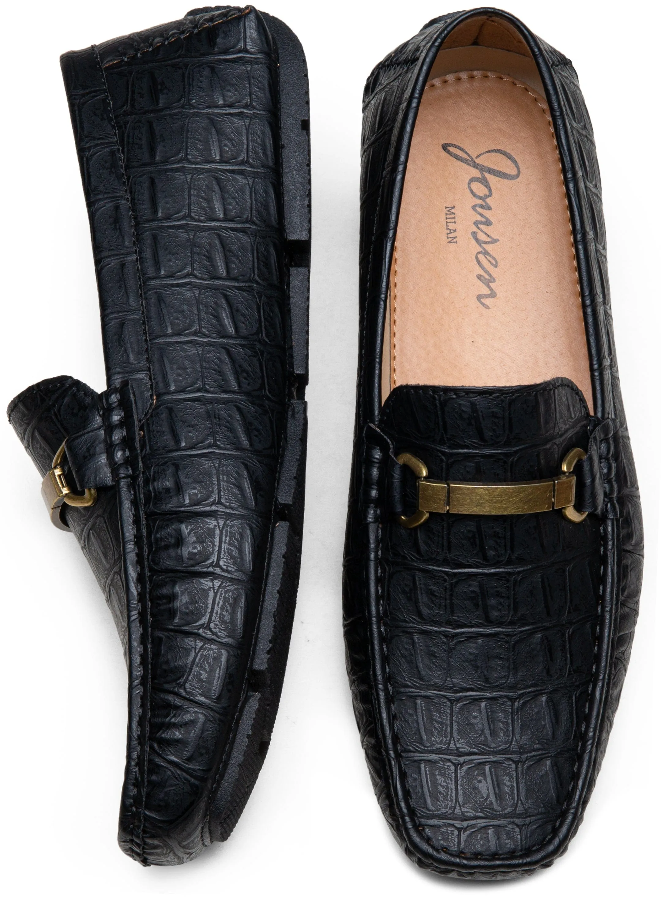Men's Loafers Crocodile Printed Casual Shoes | JOUSEN
