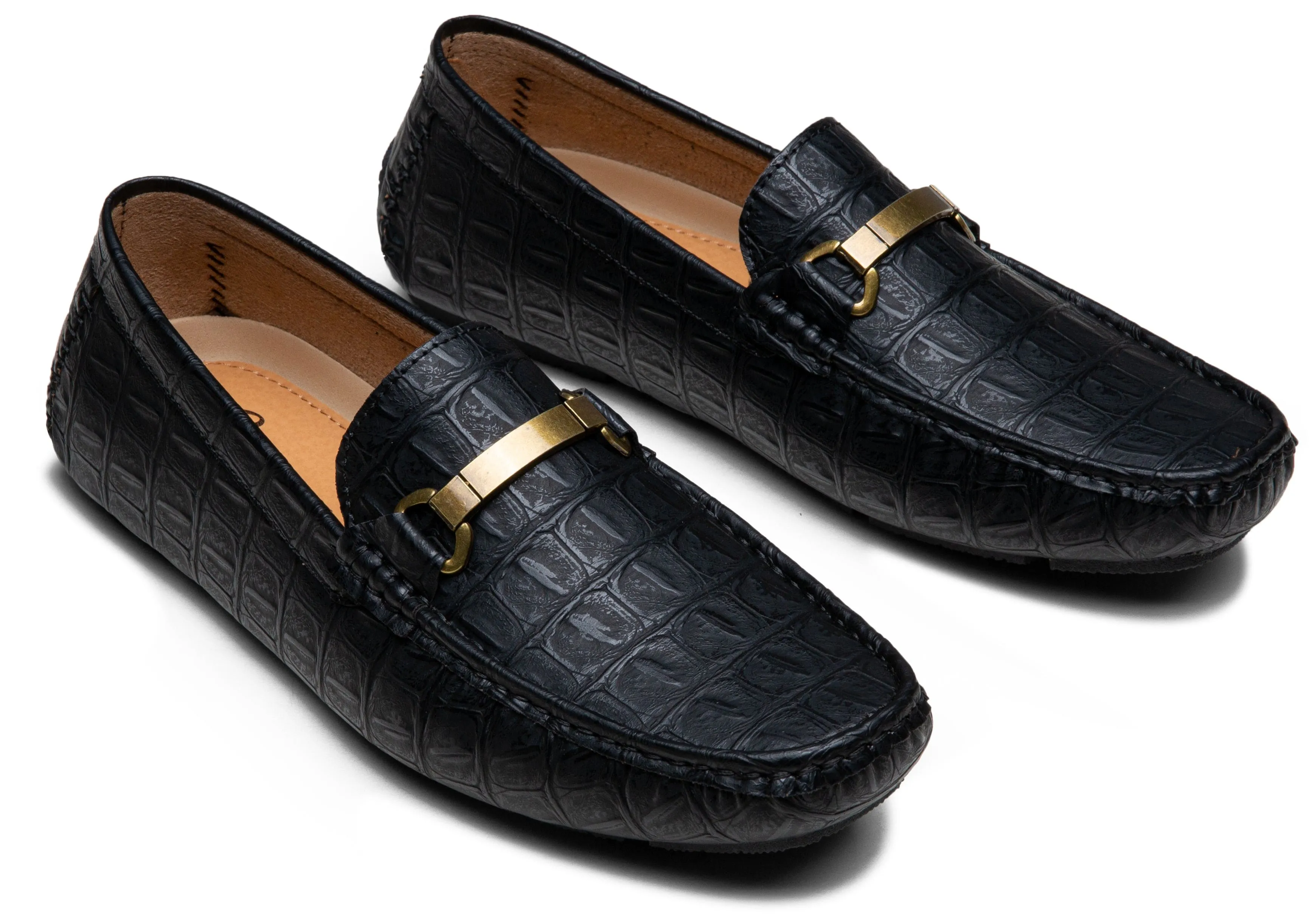 Men's Loafers Crocodile Printed Casual Shoes | JOUSEN