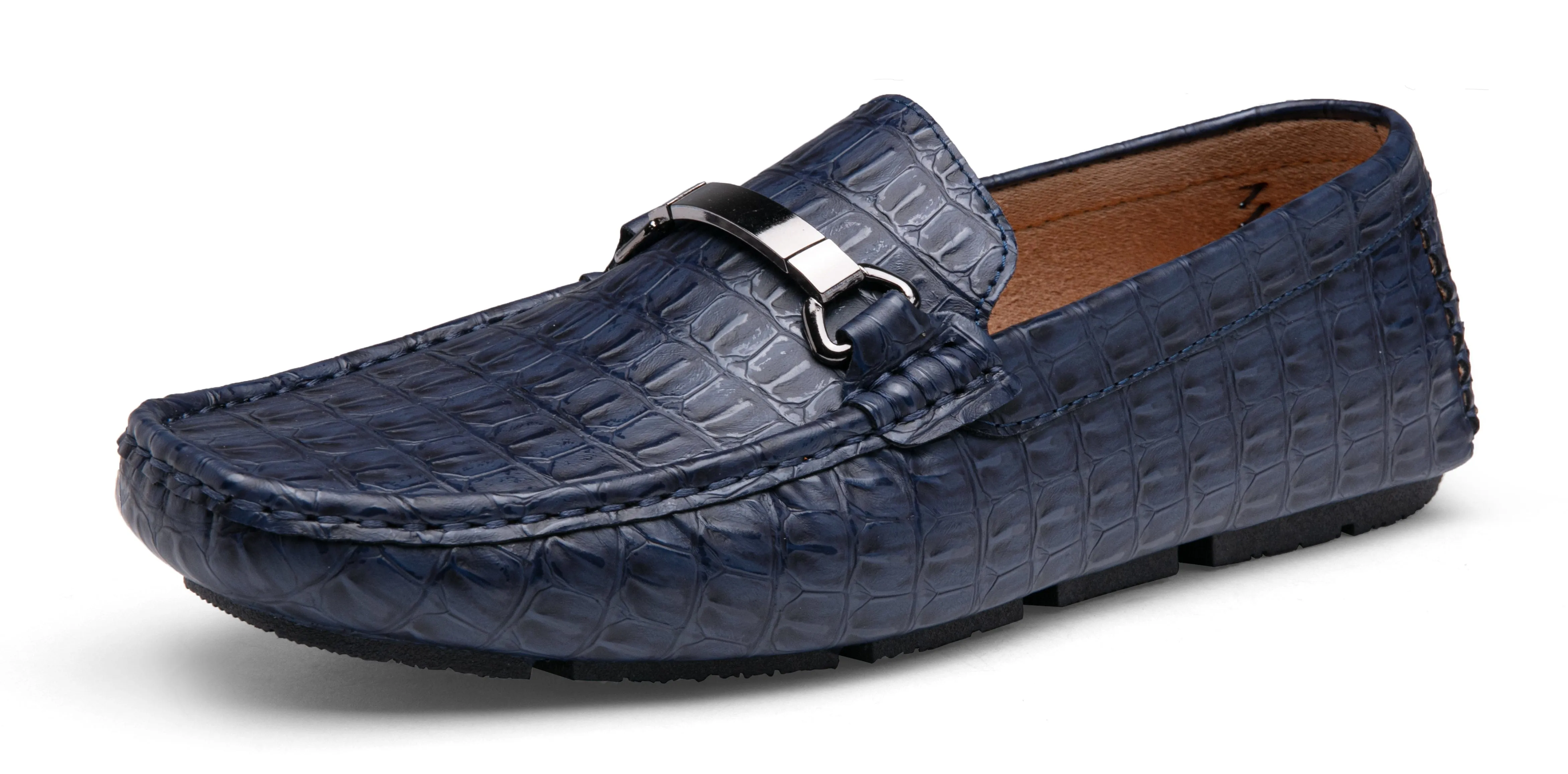 Men's Loafers Crocodile Printed Casual Shoes | JOUSEN