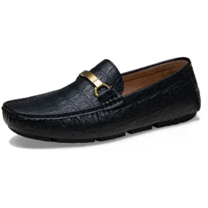 Men's Loafers Crocodile Printed Casual Shoes | JOUSEN