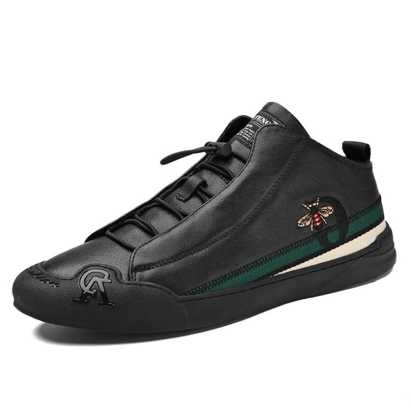 New Leisure Luxury Designer Black Men's Shoes Lefu Shoes Men's High Top Luxury Brand Shoes Beauty Accessories Casual Shoes