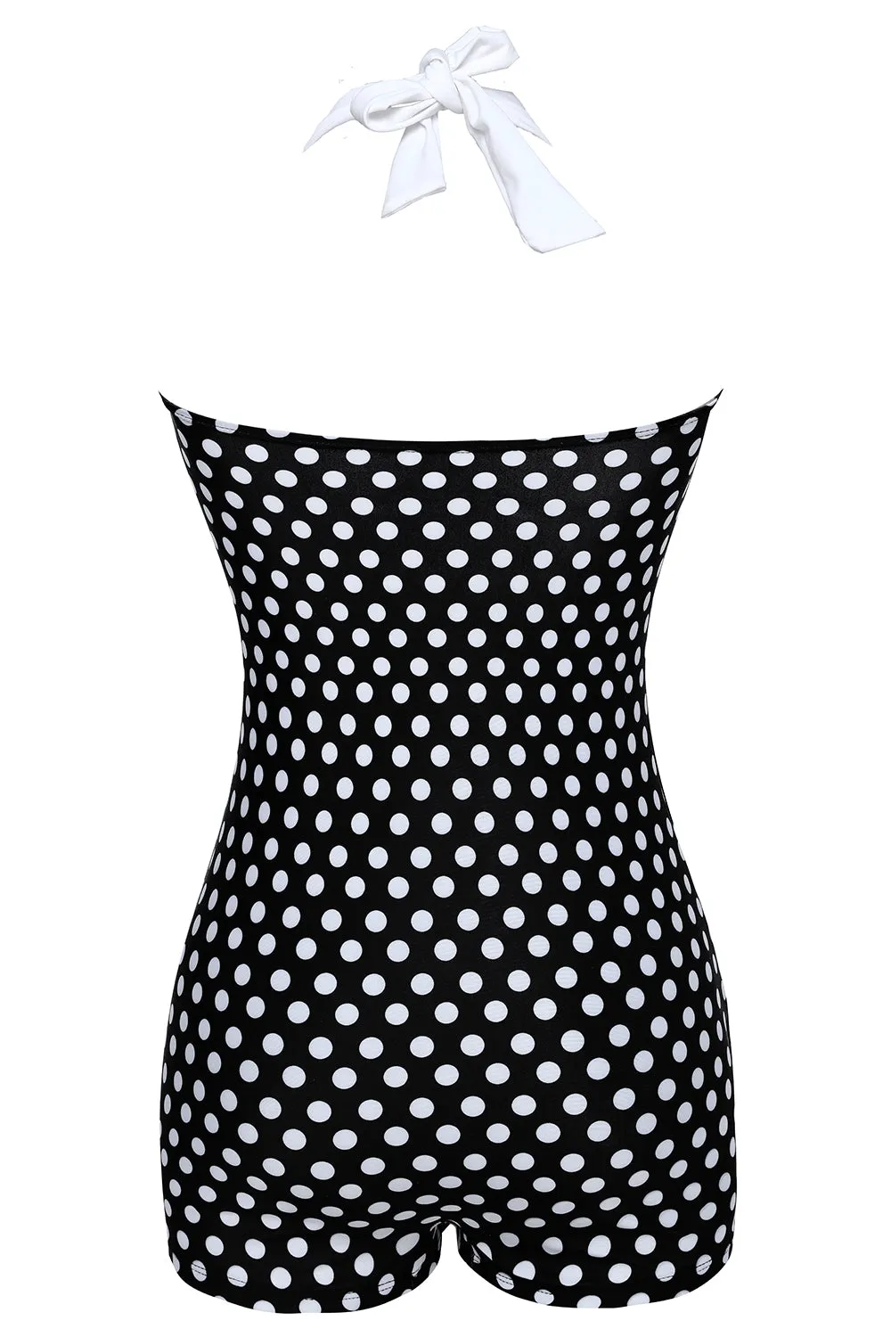 Plus Size Black and White Polka Dots Swimwear Shorts