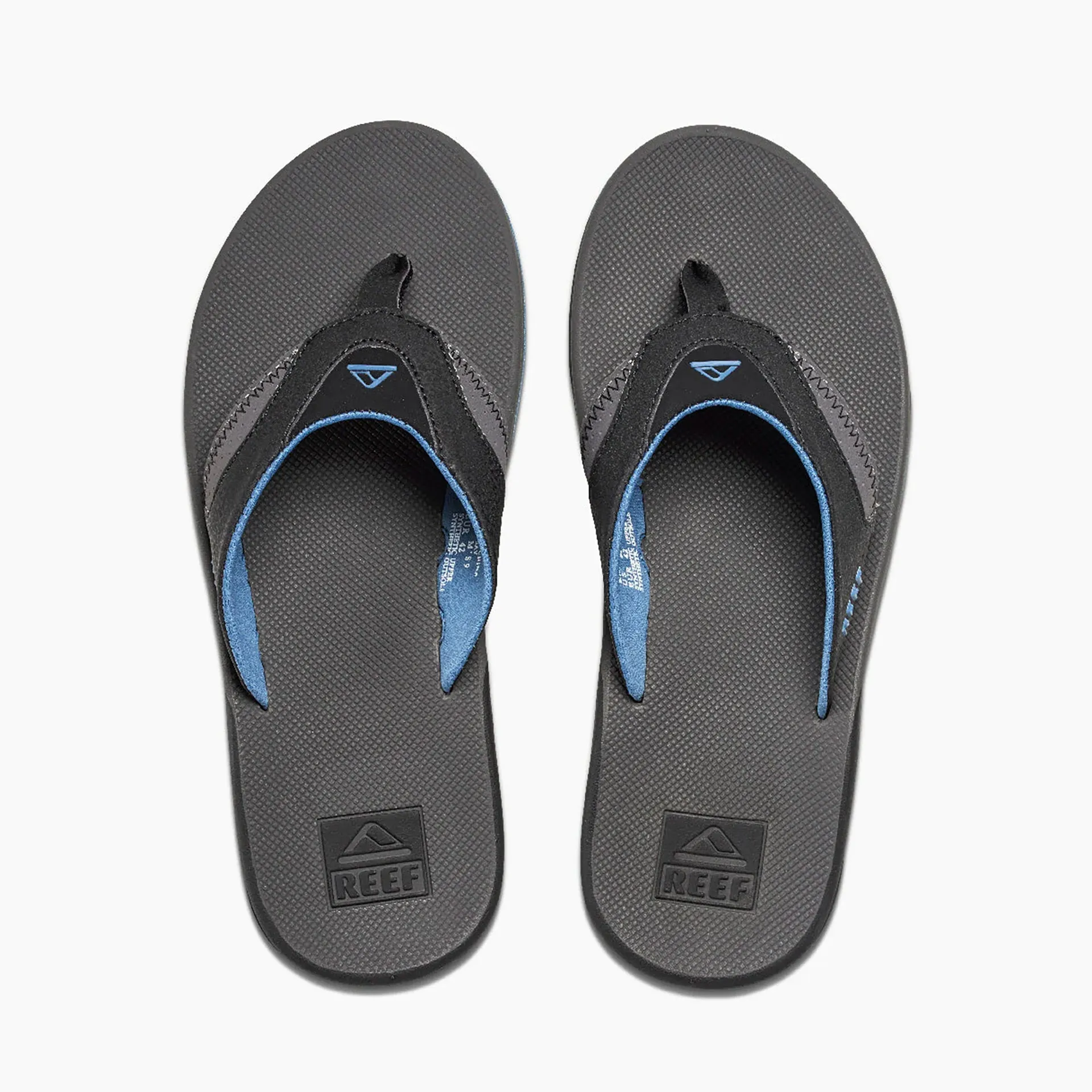 Reef Mens Fanning Flip Flops - Grey/Light Blue