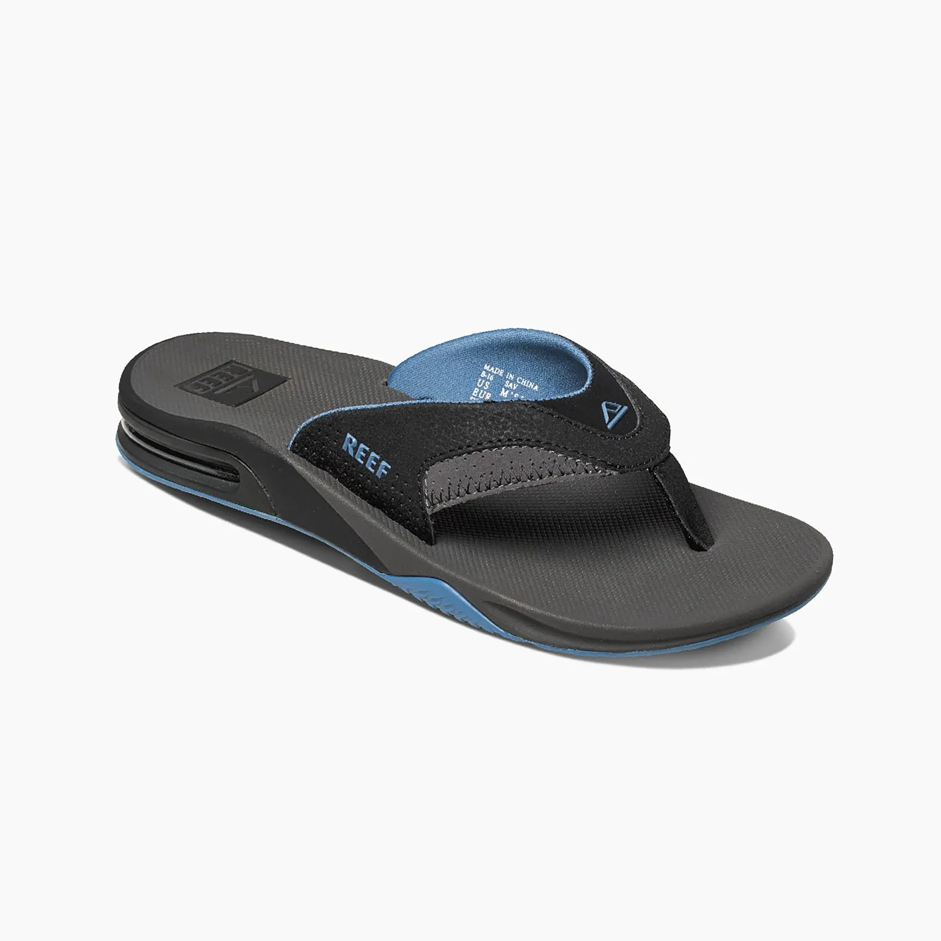 Reef Mens Fanning Flip Flops - Grey/Light Blue
