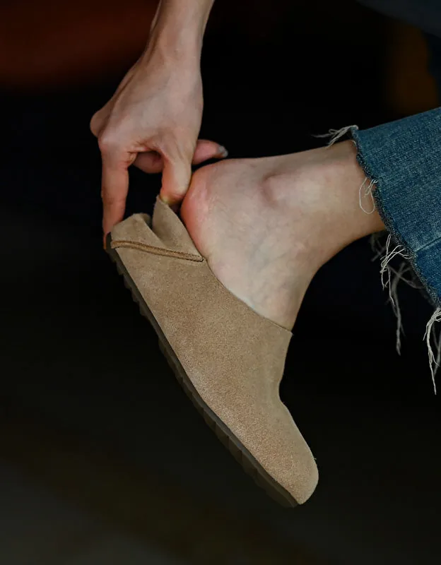 Round Toe Comfortable Soft Footbed Suede Slip-ons