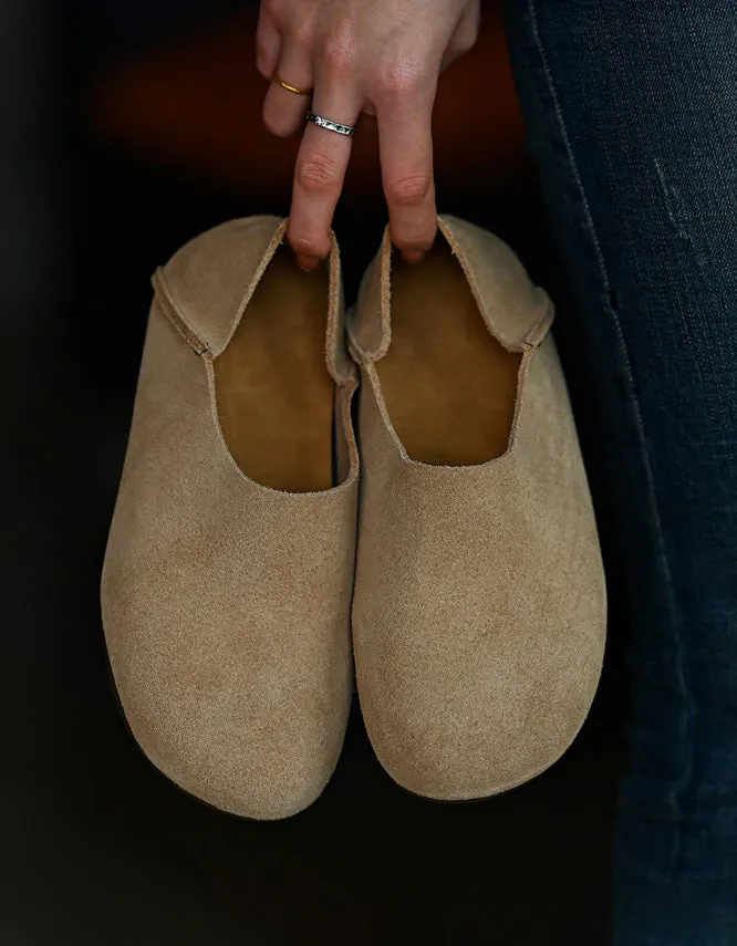 Round Toe Comfortable Soft Footbed Suede Slip-ons