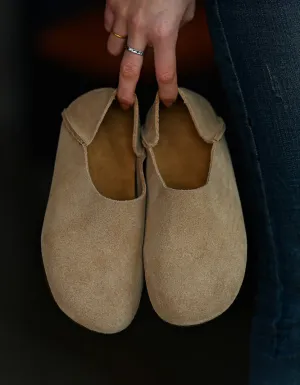 Round Toe Comfortable Soft Footbed Suede Slip-ons