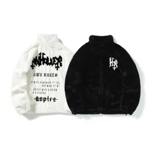 Stars Heart Embroidered Plush Coat Cotton Padded – Cozy Winter Essential