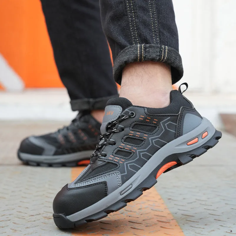 Steel Toe Shoes for Men, Slip Resistant Safety Work Shoes Comfortable Industrial and Construction Working Footwear
