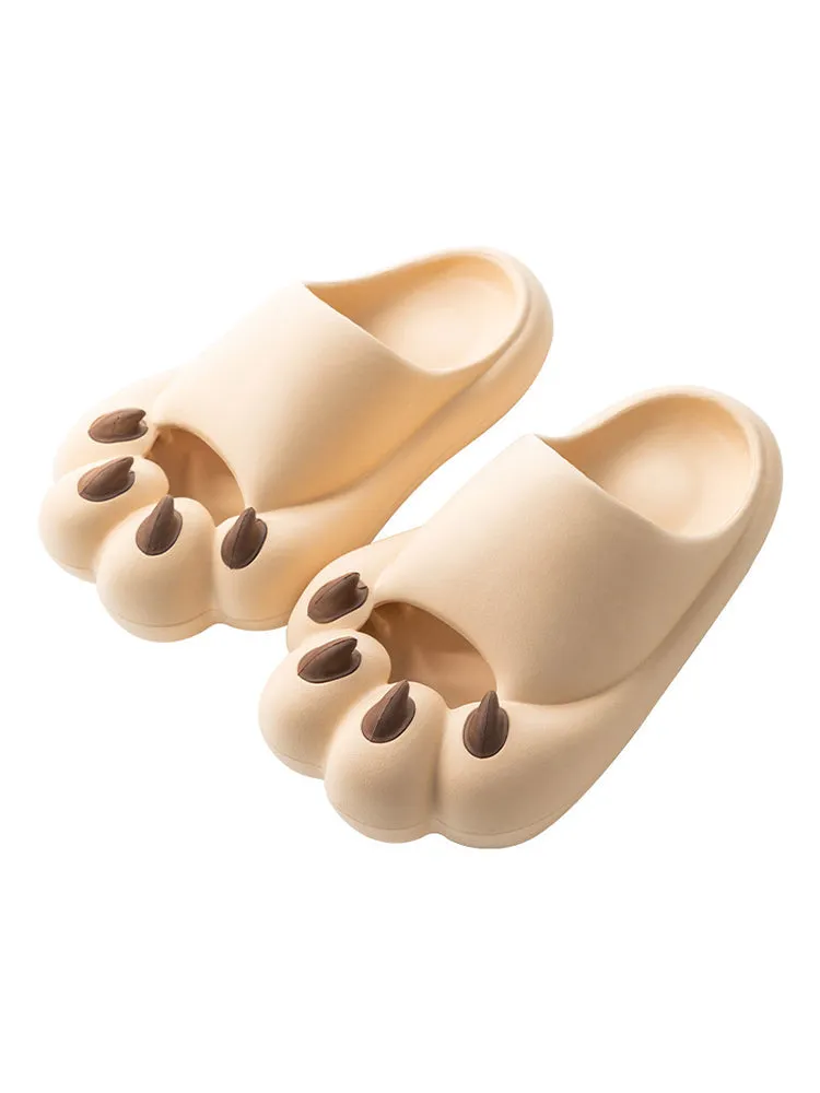 Women'S Summer Bear Claw Toe Slides - Comfy And Playful Footwear